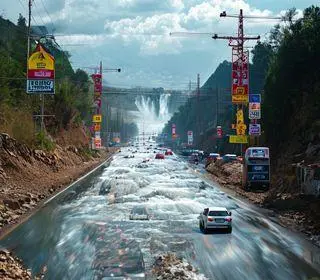 interdição Estrada da Cachoeira