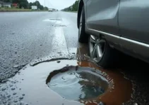 carro cai em buraco d'água