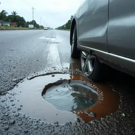carro cai em buraco d'água